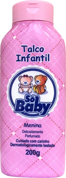 Talco Infantil Rosa - Só Baby 200G